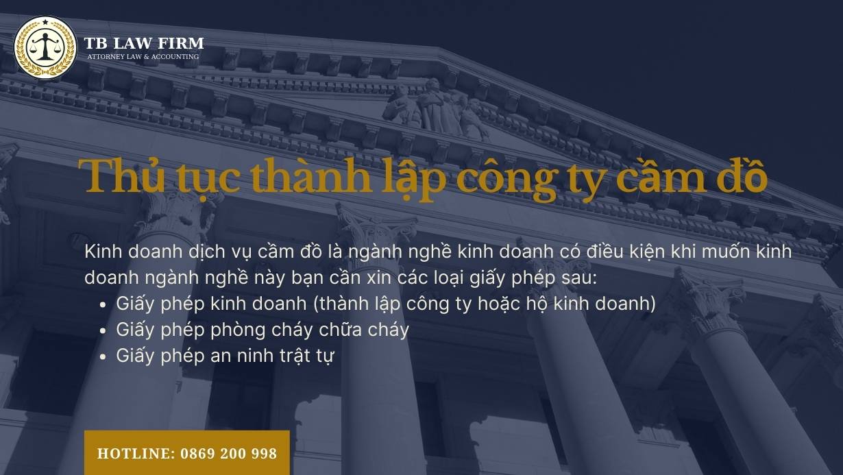 Hồ sơ, thủ tục thành lập công ty cầm đồ 2024 5 Thủ tục mở tiệm cầm đồ